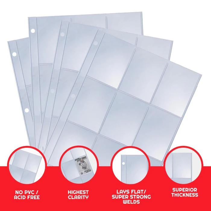 Comic Supplies Evoretro - 9 Pocket Binder Pages - Package of 40 - Cardboard Memories Inc.
