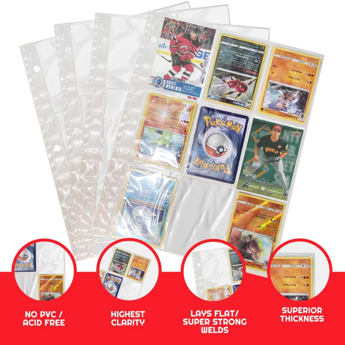 Comic Supplies Evoretro - 9 Pocket Binder Pages - Package of 40 - Cardboard Memories Inc.