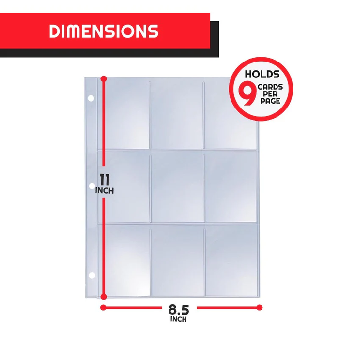 Comic Supplies Evoretro - 9 Pocket Binder Pages - Package of 40 - Cardboard Memories Inc.
