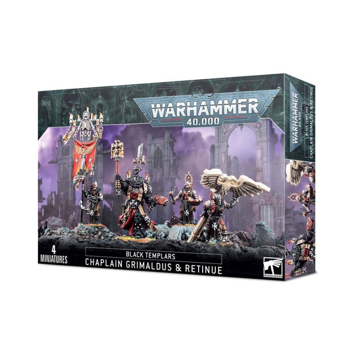 Collectible Miniature Games Games Workshop - Warhammer 40K - Space Marines - Black Templars - Chaplain Grimaldus and Retinue - 55-44 - Cardboard Memories Inc.