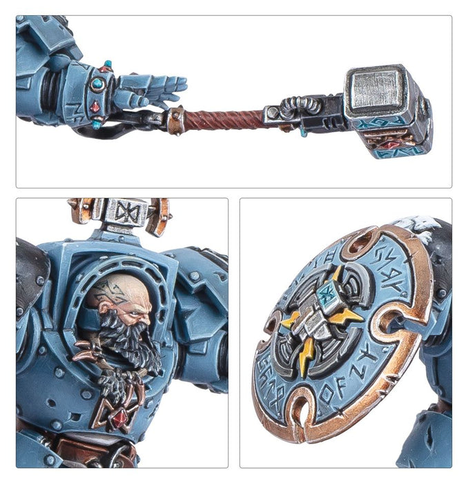 Collectible Miniature Games Games Workshop - Warhammer 40K - Space Wolves - Arjac Rockfist - 53-38 - Available July 12th 2025 - Cardboard Memories Inc.