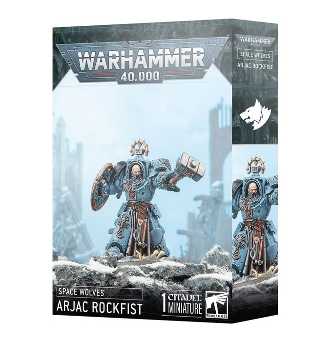 Collectible Miniature Games Games Workshop - Warhammer 40K - Space Wolves - Arjac Rockfist - 53-38 - Available July 12th 2025 - Cardboard Memories Inc.