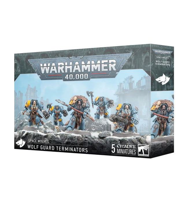 Collectible Miniature Games Games Workshop - Warhammer 40K - Space Wolves - Wolf Guard Terminators - 53-36 - Cardboard Memories Inc.