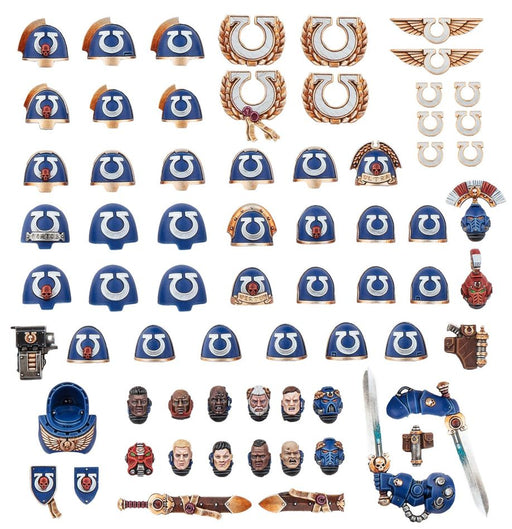 Collectible Miniature Games Games Workshop - Warhammer 40K - Space Marines - Ultramarines Upgrades & Transfers Kit - 55-72 - Cardboard Memories Inc.