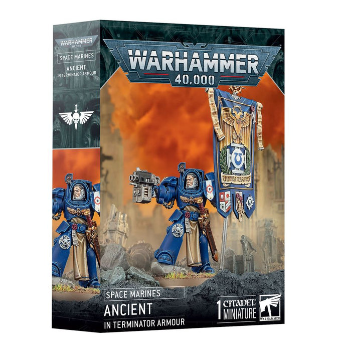 Collectible Miniature Games Games Workshop - Warhammer 40K - Space Marines - Ancient in Terminator Armour - 48-104 - Available December 6th 2025 - Cardboard Memories Inc.