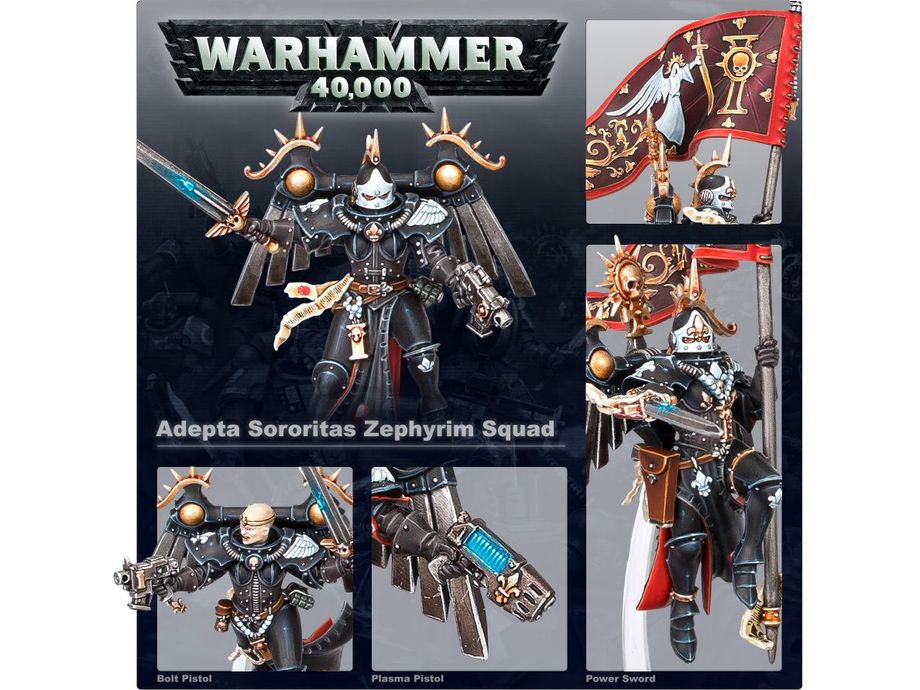 Collectible Miniature Games Games Workshop - Warhammer 40K - Adepta Sororitas - Seraphim Squad - 52-27 - Cardboard Memories Inc.