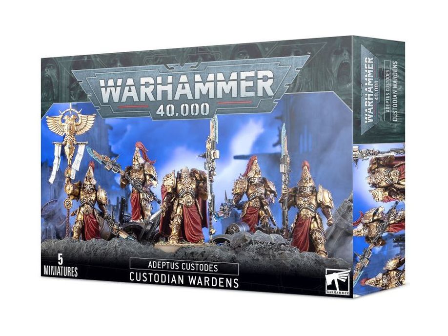 Collectible Miniature Games Games Workshop - Warhammer 40K - Adeptus Custodes - Custodian Wardens - 01-11 - Cardboard Memories Inc.