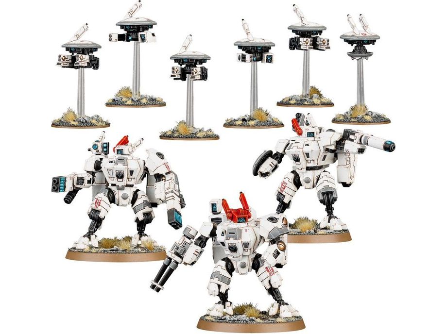 Collectible Miniature Games Games Workshop - Warhammer 40K - Tau Empire - Crisis Battlesuits - 56-07 - Cardboard Memories Inc.