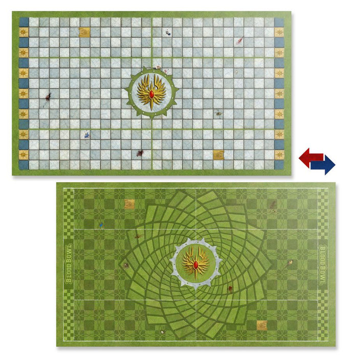 Collectible Miniature Games Games Workshop - Blood Bowl - High Elf Pitch - Double-sided Pitch and Dugouts - 202-65 - Cardboard Memories Inc.