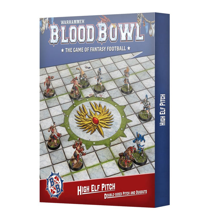 Collectible Miniature Games Games Workshop - Blood Bowl - High Elf Pitch - Double-sided Pitch and Dugouts - 202-65 - Cardboard Memories Inc.