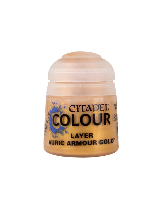 Paints and Paint Accessories Citadel Layer Paint - Auric Armour Gold 12ml - 22-62 - Cardboard Memories Inc.