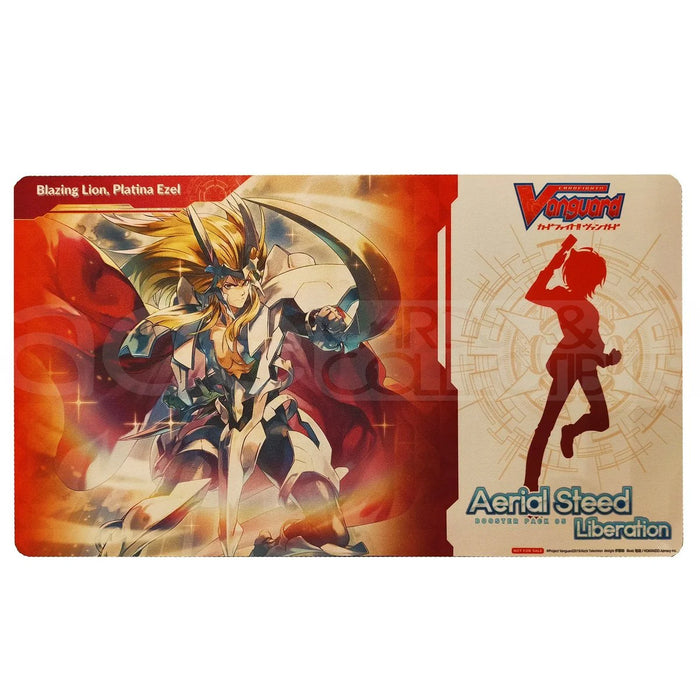 Trading Card Games Bushiroad - Cardfight!! Vanguard - Aerial Steed Liberation - Blazing Lion Platina Ezel - Rubber Playmat - Cardboard Memories Inc.
