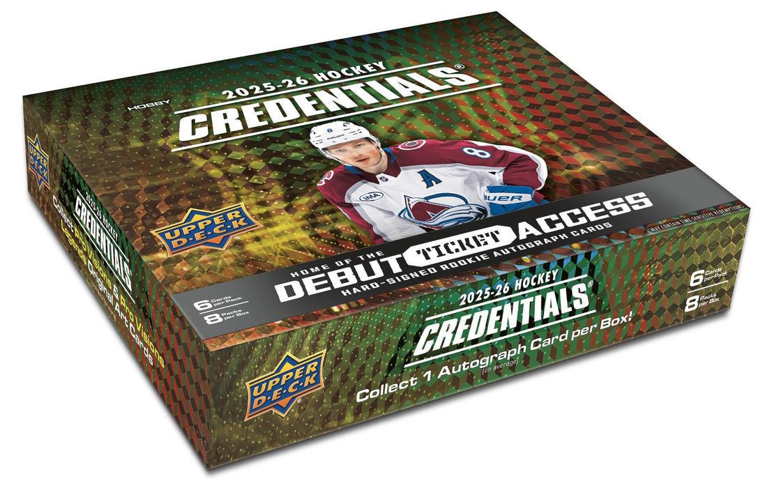 Sports Cards Upper Deck - 2025-26 - Hockey - Credentials - Hobby Box - Cardboard Memories Inc.