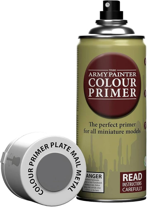 Paints and Paint Accessories Army Painter - Colour Primer - Platemail Metal - Paint Spray - Cardboard Memories Inc.