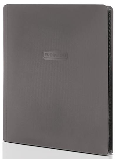Card Supplies Evoretro - 9 Pocket Binder with Zipper - Gray - Cardboard Memories Inc.