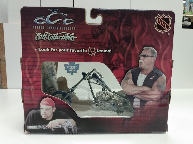 Action Figures and Toys Ertl - NHL - OCC Chopper Motorcycle Series - Toronto Maple Leafs - SUN BLEACHED FRONT AND REAR MAY HAVE LOOSE PIECES - Cardboard Memories Inc.