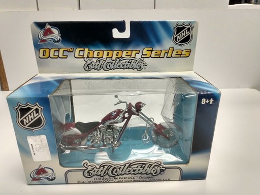 Action Figures and Toys Ertl - NHL - OCC Chopper Motorcycle Series - Colorado Avalanche - Cardboard Memories Inc.