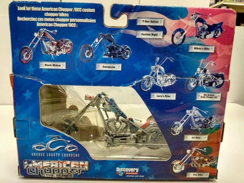 Action Figures and Toys Ertl - Joy Ride - OCC American Chopper Motorcycle Series - Miller Welder Bike - Cardboard Memories Inc.