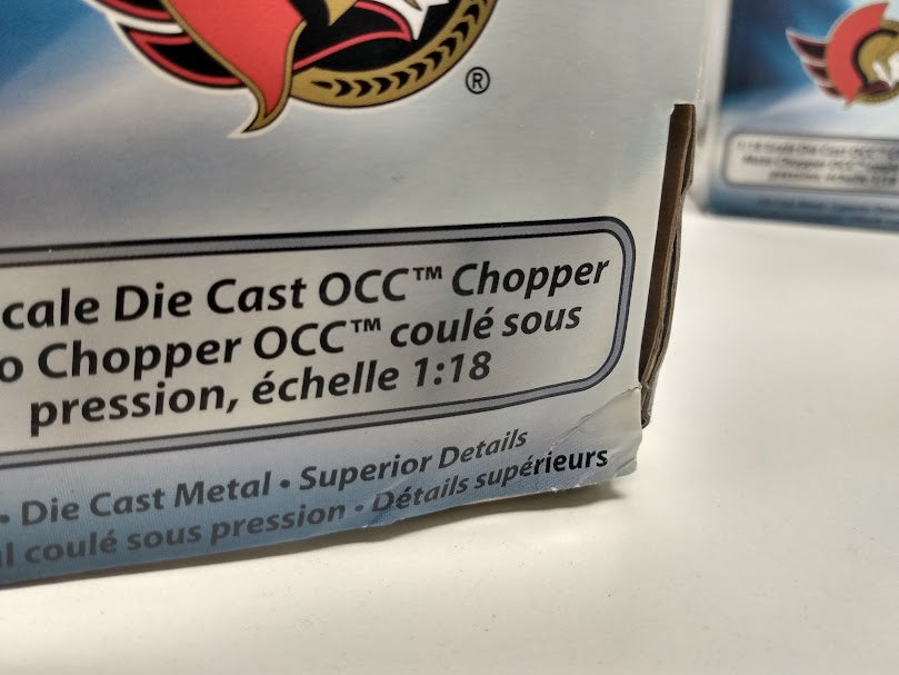 Action Figures and Toys Ertl - NHL - OCC Chopper Motorcycle Series - Ottawa Senators - Cardboard Memories Inc.