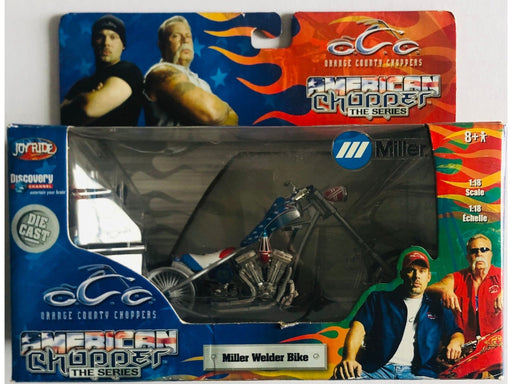 Action Figures and Toys Ertl - Joy Ride - OCC American Chopper Motorcycle Series - Miller Welder Bike - Cardboard Memories Inc.