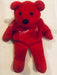 Plush Salvino's Bammers - 1999 - Detroit Red Wings - Red Teddy Bear - Sergei Fedorov - Missing Tag - Cardboard Memories Inc.