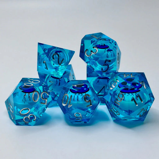 Merchant Guild House - Dice - Blue Eye of Misfortune - Liquid Core Eye - Cardboard Memories Inc.