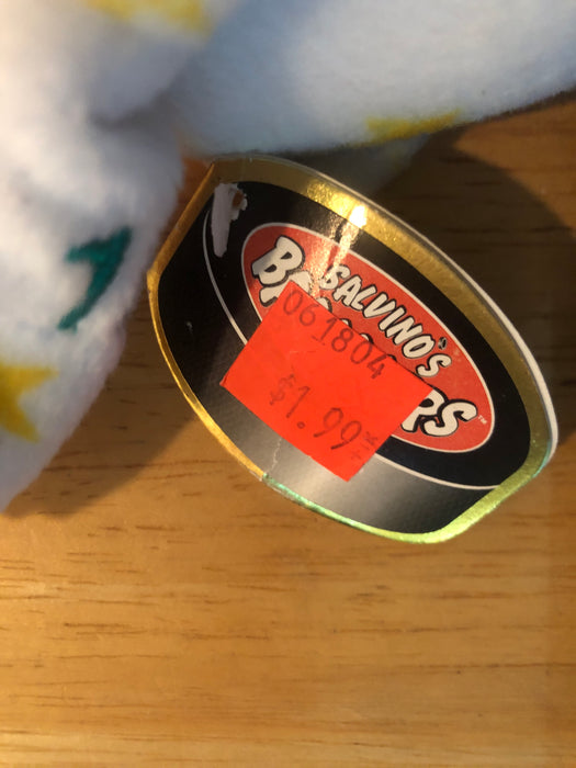 Plush Salvino's Bammers - 1999 - Dallas Stars Bear - Brett Hull - Damaged Tag - Cardboard Memories Inc.