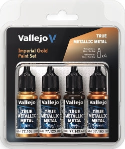Acrylicos Vallejo - True Metallic Metal - Imperial Gold - Paint Set - 77 252