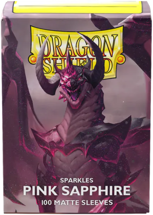 Supplies Arcane Tinmen - Dragon Shield Sleeves - Standard Size - Matte - Sparkles - Pink Sapphire - Package of 100 - Cardboard Memories Inc.