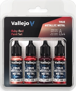 Acrylicos Vallejo - True Metallic Metal - Ruby Red - Paint Set - 77 254