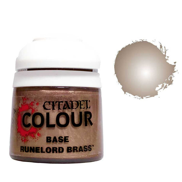Paints and Paint Accessories Citadel Base - Runelord Brass - 21-55 - Cardboard Memories Inc.