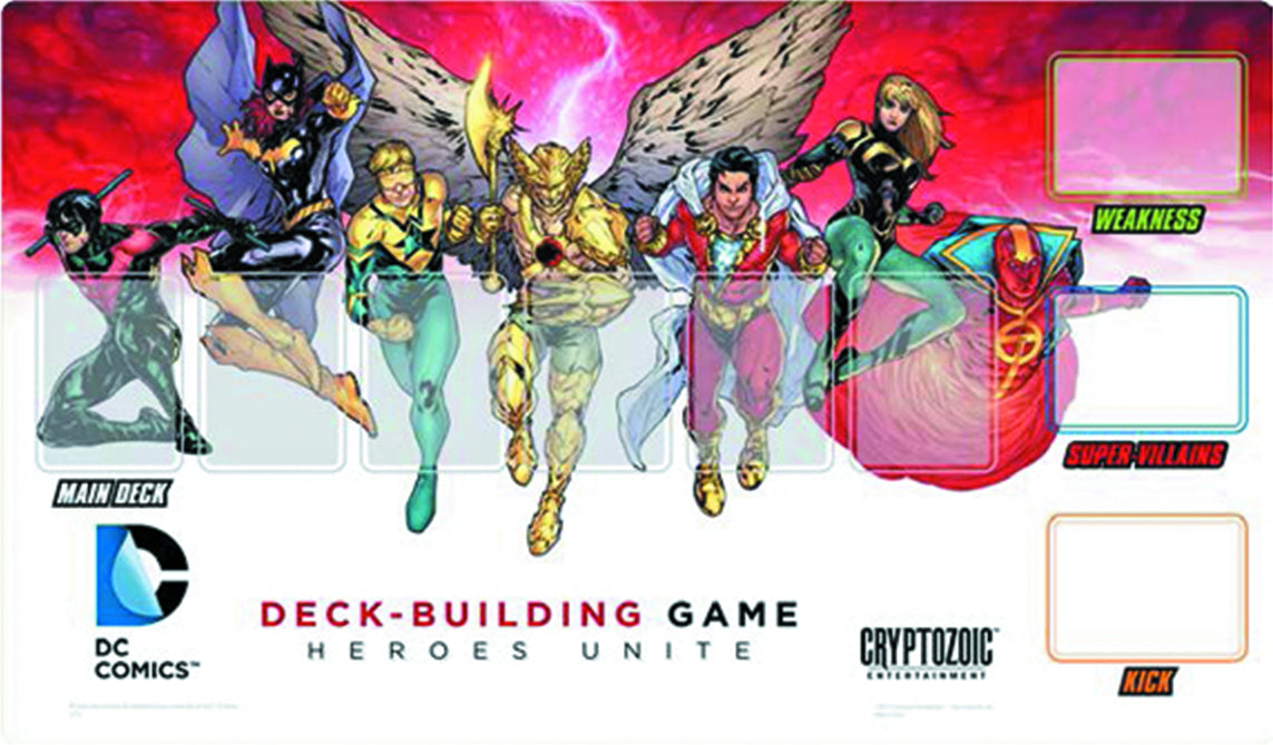 Deck Building Game Cryptozoic - DC Legendary Deckbuilding Game - Heroes Unite - Rubber Playmat - Cardboard Memories Inc.
