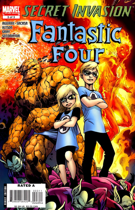 Comic Books Marvel Comics - Secret Invasion Fantastic Four (2008) 003 (Cond. FN+) 21664 | Cardboard Memories Inc. 75960606420500311