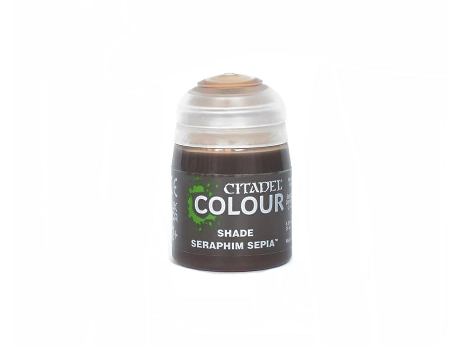 Paints and Paint Accessories Citadel Shade Paint - Seraphim Sepia - 18ml Pot - 24-23 - Cardboard Memories Inc.