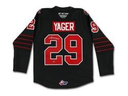  Upper Deck - Authenticated - Brayden Yager Autographed Moose Jaw Warriors CCM Black Jersey - ORDER VIA EMAIL ONLY - Cardboard Memories Inc.