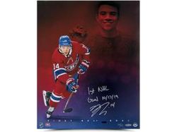  Upper Deck - Authenticated - Nick Suzuki Autographed Montreal Canadiens Print 1st NHL Goal - ORDER VIA EMAIL ONLY - Cardboard Memories Inc.