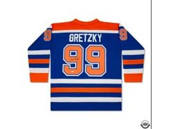  Upper Deck - Authenticated - Wayne Gretzky Autographed Edmonton Oilers Jersey Blue - ORDER VIA EMAIL ONLY - Cardboard Memories Inc.
