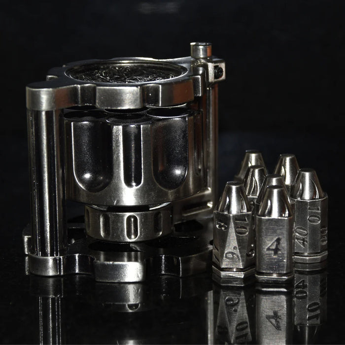Merchant Guild House - Metal Revolver Dice Set - Silver