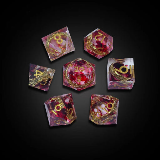 Merchant Guild House - Dice - Rings of Power Red - Sharp Edge Resin - Cardboard Memories Inc.