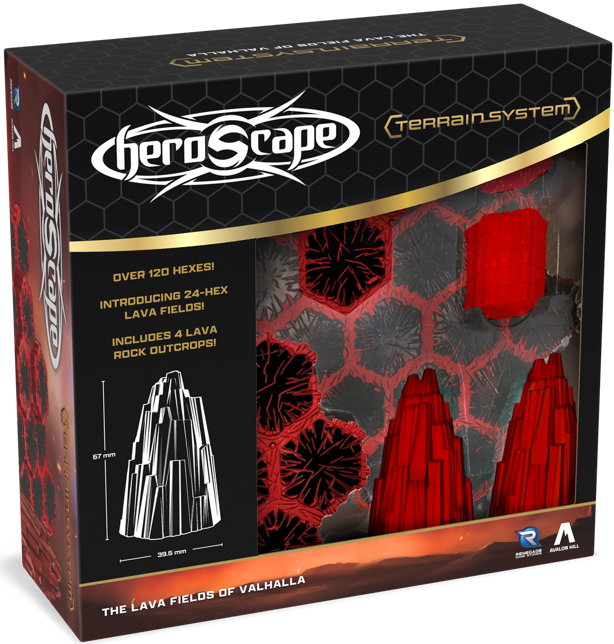 Collectible Miniature Games Renegade Game Studios - Heroscape - The Lava Fields Of Valhalla Terrain - Expansion - Cardboard Memories Inc.