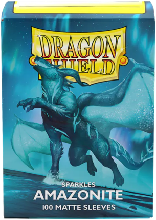 Supplies Arcane Tinmen - Dragon Shield Sleeves - Standard Size - Matte - Sparkles - Amazonite - Package of 100 - Cardboard Memories Inc.