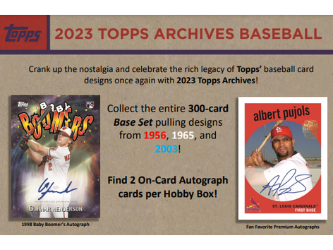 Sports Cards Topps - 2023 - Baseball - Archives - Hobby Box - Cardboard Memories Inc.