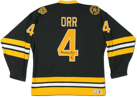 Collectible Merchandise Upper Deck Authenticated - Bobby Orr Autographed Boston Bruins Heroes of Hockey Authentic Black Jersey - Cardboard Memories Inc.