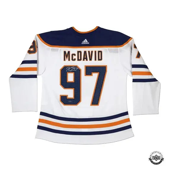 Collectible Merchandise Upper Deck Authenticated - Connor McDavid Autographed Authentic Edmonton Oilers Adidas White Jersey - Cardboard Memories Inc.