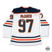 Collectible Merchandise Upper Deck Authenticated - Connor McDavid Autographed Edmonton Oilers Authentic White Jersey with 40th Anniversary Shoulder Patch - Cardboard Memories Inc.