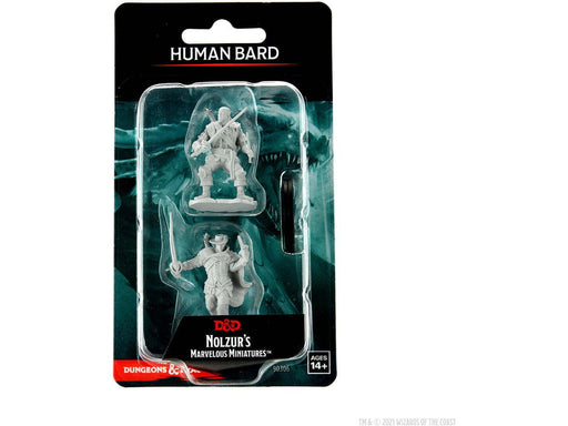 Role Playing Games Wizkids - Dungeons and Dragons - Unpainted Miniature - Nolzurs Marvellous Miniatures - Human Bard Male - 90306 - Cardboard Memories Inc.