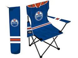 Supplies Top Dog - NHL - Adult Folding Chair - Edmonton Oilers - Cardboard Memories Inc.