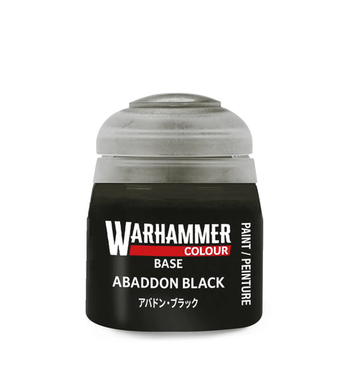 Paints and Paint Accessories Warhammer Colour - Base - Abaddon Black - 21-25 - Cardboard Memories Inc.