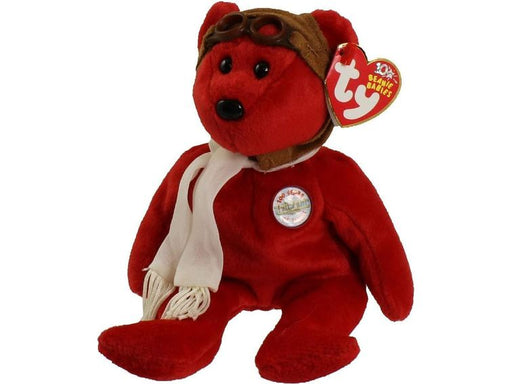 Plush TY Beanie Baby - Bearon the Bear (Red) - Cardboard Memories Inc.