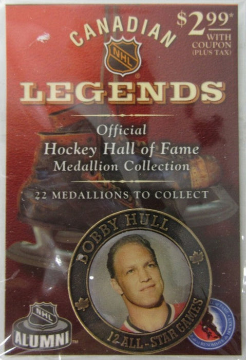 Supplies NHL - Canadian Legends - Official Hockey Hall of Fame - Medallion Collection - Bobby Hull - Cardboard Memories Inc.